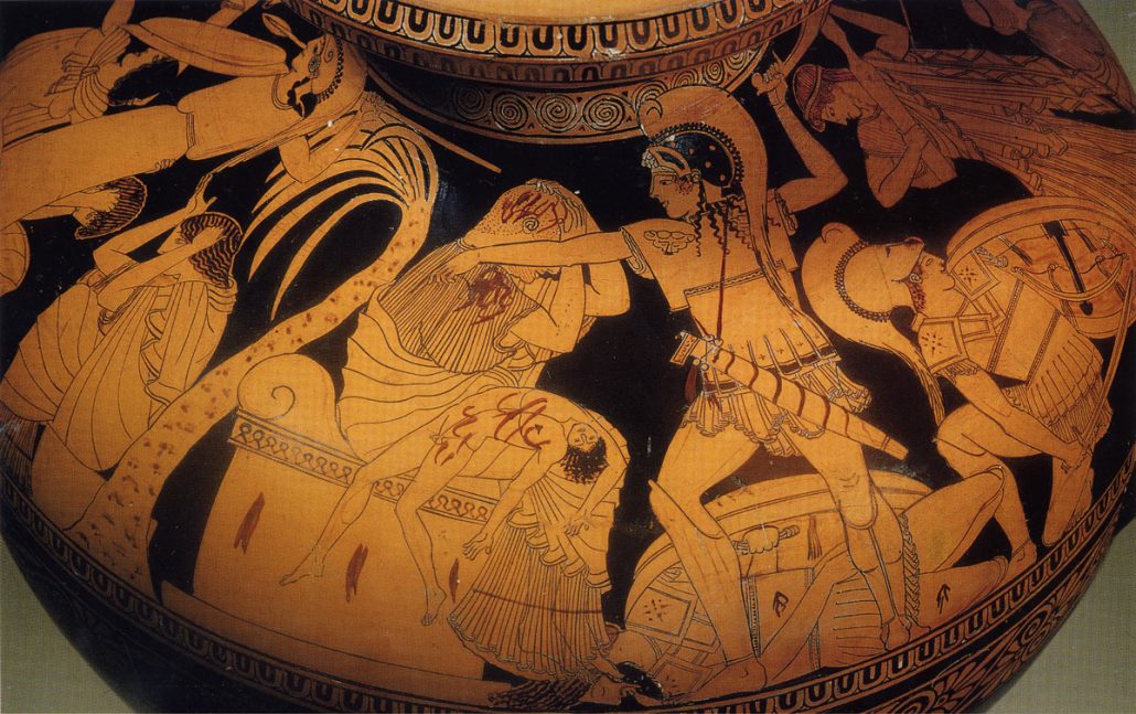 Peintre Kleophrades, Hydrie Vivenzio, vers 490 av. J.-C., Musée Archéologique, Naples. https://mediterraneoantico.it/articoli/magna-grecia-quel-centro-storico-che-non-finisce-mai-di-raccontare-intervista-a-flavia-frisone/ 