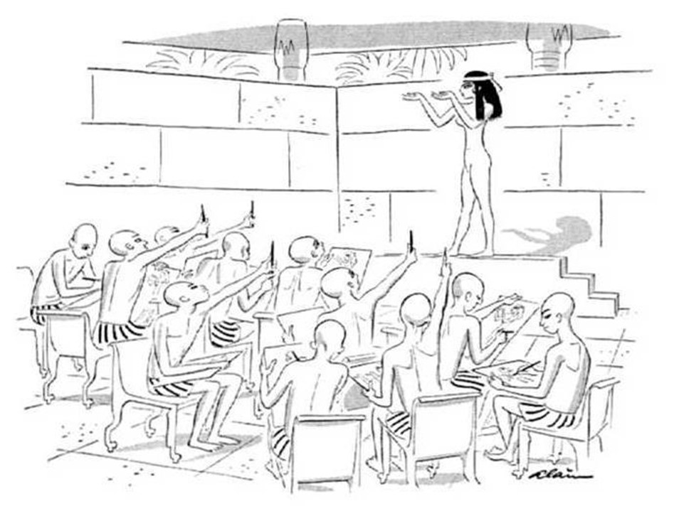 Daniel Alain, caricature parue dans le New Yorker Magazine, 1955, reproduite par Ernst Gombrich dans Art and Illusion.