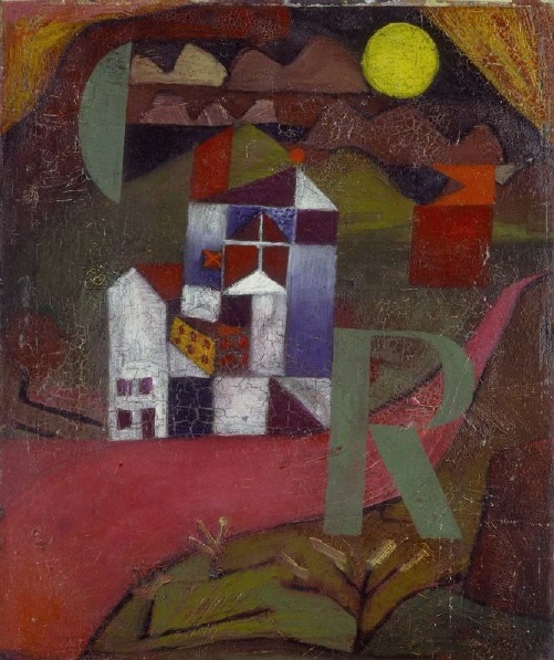 Paul Klee, Villa R, 1919, huile sur carton, 26,5 x 22,4 cm, Bâle, musée des Beaux-arts de Bâle. © Kunstmuseum Basel, Martin P. Bühler. Sources : https://fr.wikipedia.org/wiki/Villa_R https://www.kunstmuseumbasel.ch/fr/collection/les-chefs-d%E2%80%98%C5%93uvres#&gid=1&pid=14